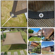 Toldo malla para sombra marrón 2×7m - Img 57326158