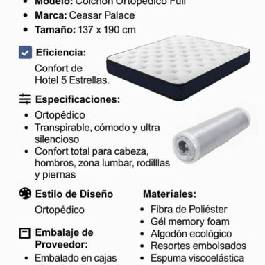 VENDO COLCHONES ORTOPÉDICOS CAMEROS Y KING SIZE - Img 117194517