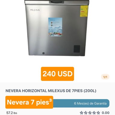 Nevera 7 pies³ Milexus - Img 124060932