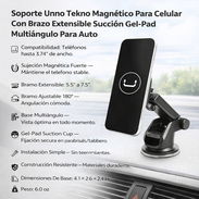 Soporte Unno Tekno Magnético Para Celular Con Brazo Extensible Succión Gel-Pad Multiángulo Para Auto - Img 54569405