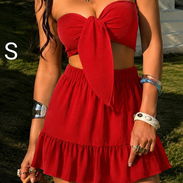 Conjunto de Saya y blusita roja talla S - Img 57102736