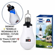 💡 *BOMBILLO RECARGABLE DE 3 BATERÍAS – FUTURE TECH* 💲 *Precio: 6 USD* | 🛡️ *Garantía: 7 días* - Img 55178465