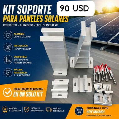 Kit estructura en forma de torre para 1 panel. Cable fotovoltáico de 50 m - 2/2