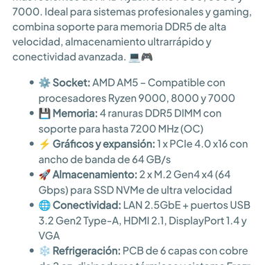 MSI PRO B650M-P V1 - Placa Base Micro-ATX AM5, DDR5, PCIe 4.0, M.2 Gen4, LAN 2.5G 🌐 191.64 USD - 6/7