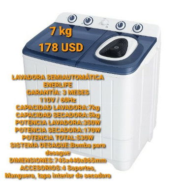 Lavadora 7kg Enerlife - Img 115776586
