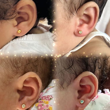 Perforación y colocación de aretes antialérgicos - 4/10