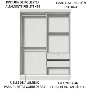 Closet con espejos o sin espejos de 2 y 3 puertas - Img 120911438