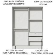 Ropero 2 puertas con espejo y 2 cajones Carmelitas y blancos importado nuevo en caja - Img 55659032