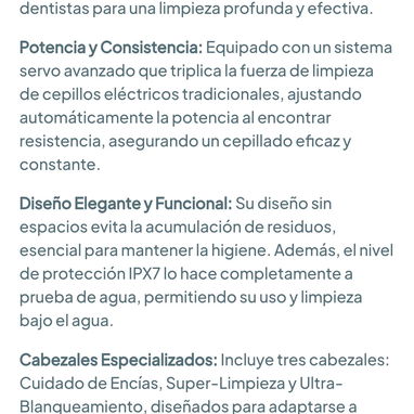 Cepillo Dental Laifen Wave Sonic - Cepillo de dientes eléctrico recargable con 3 cabezales 🌐 - 7/8