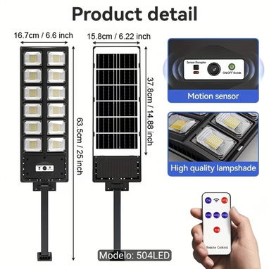 Lámpara Solar LED Exterior - 2/5