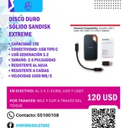 SSD Sandisk de 1TB | Nuevo a estrenar | Engomado | Anticaidas | Resistencia al Agua - Img 49974259