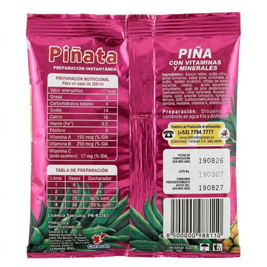 Piñata - Refresco Instantáneo en Polvo (Sabor Piña) - 2/2