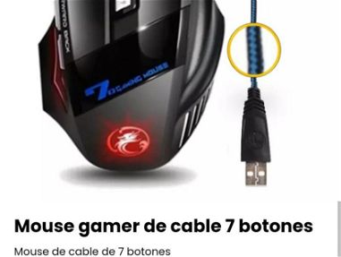 Mouse gamer de 7 botones/ mouse de cable trenzado/ Mouse con luces RGB/ Mousepad - Img main-image