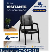 Silla de Visitante Acolchada, espuma de alta densidad. Compra mínima 4 unidades. DOMICILIO INCLUIDO. - Img 57415599