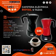 ☕ 2 COLORES ☕ DE CAFETERAS ELÉCTRICAS ROYAL 6 TAZAS. MENSAJERÍA CON FACTURA Y GARANTÍA DE 1 MES. TLF 54833699 - Img 49333817