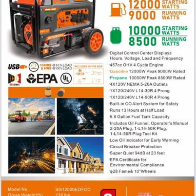 Planta electrica de 12000watts,de gas y gasolina - Img 122940477