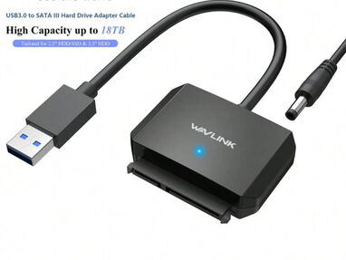 30 …USD… Adaptador SATA a USB 3.0 con Alimentación de Corriente MARCA WAVLINK  💡Sirve para todo tipo de Discos Sata - Img 64041780