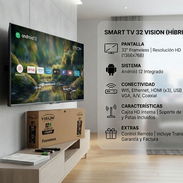 Smart TV Híbrido 32 pulgadas Visión $245 | Transporte, | Android 12 y Cajita HD Interna y Soporte a la pared - Img 57916931