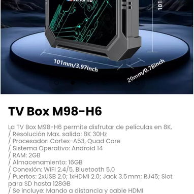 TV Box M98-H6 permite disfrutar de películas en 8K. - 2/6