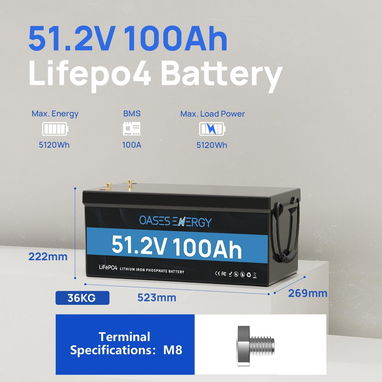 🔋Bateria LiFePO4 🔋 51.2V 100A 5KWH +6000 ciclos de carga. - 2/4