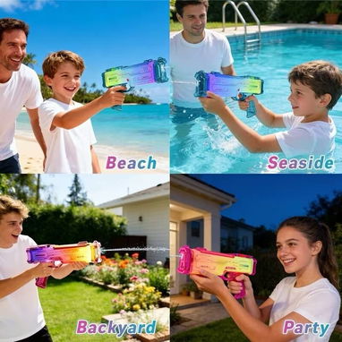 Juguete Pistola de Agua Eléctrica de Alta Presión con Luces LEDD 48 usd - 9/9