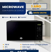 Microonda negro con Puerta de espejo marca EKO. 1 AÑO DE GARANTÍA. DOMICILIO INCLUIDO. - Img 57122362