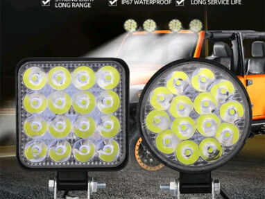Faroles redondos y cuadrados de 16 LED para motos, autos o camiones. También accesorios para bicicletas y motos. - Img 62631326