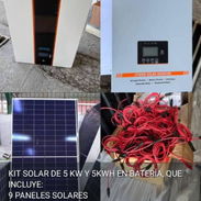 Kit solar 5k y bateria de 5kw:( 9 paneles 620w.)(1 inversor 5k)(1 bateria 5kw)(1 caja de conexiones y protexion y breke) - Img 55130447
