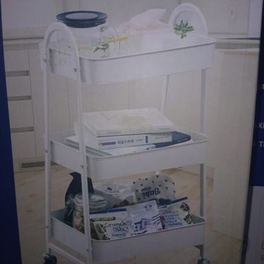 CARRITO ORGANIZADOR METÁLICO DE 3 NIVELES ROSADO, ENTREGA DE FACTURA, VARIEDAD DE ARTÍCULOS DEL HOGAR, ETC - Img 121983060