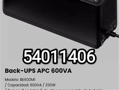 !!!Back-UPS APC 600VA Modelo: BE600M1 / Capacidad: 600VA / 330W!! - Img main-image-45425501