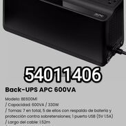 !!!Back-UPS APC 600VA Modelo: BE600M1 / Capacidad: 600VA / 330W!! - Img 45425501