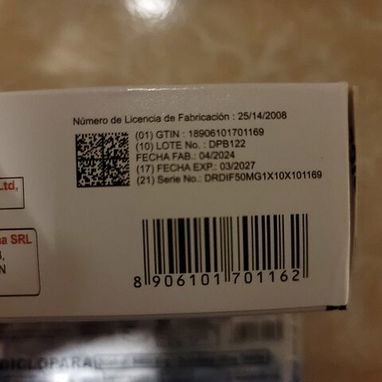 ©️- Diclofenaco Sodico /50mg + Paracetamol /500mg, 1 Tira de 10 Tableta -©️ - Img 87221671