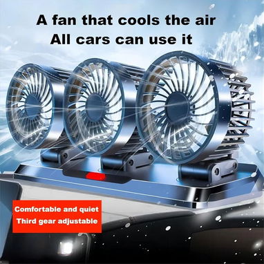 Ventilador triple para carro 3 ventiladores potentes que refrescan el aire Silencioso y cómodo - Img 123145474