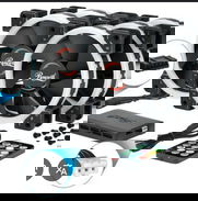 Kit de 3 y 5 fanes ARGB/ Adaptador SATA a ARGB/ Caja controladora COOLMOON RGB/ Bandeja negra p. discos HDD/ Hot Swap - Img 50113611