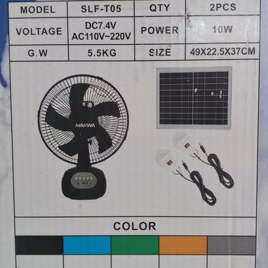 Ventilador recargable con panel solar - Img 121228976