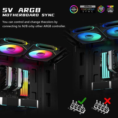 Ventiladores para chasis RGB un paquete de 6 fanes PWM ARGB de 120 mm con caja controladora y control remoto 52815418 - Img 114089756