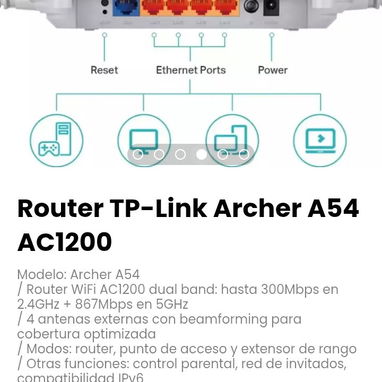 Router TP-Link Archer A54 AC1200. Modelo: Archer A54 - Img 119464631