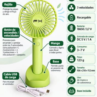 🌬️Que está esperando para escoger si VENTILADOR DE MANO para llevarlo en su bolso , mochila 🎒 o un viaje ✈️ largo . Su - 4/4