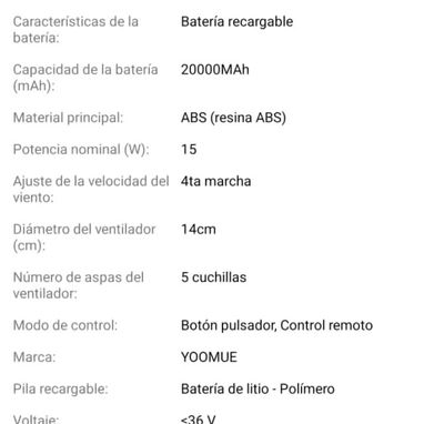 Ventilador recargable - 4/4