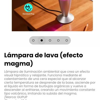 Lámpara de lava (efecto magma). Tamaño: 40.6 cm - 2/5