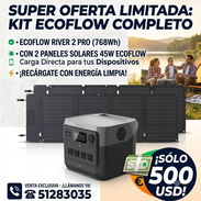 Vendo ECOFLOW River 2 Pro + 2 paneles ,500 USD, verdaderos interesados llamar al 51283035 - Img 57193716