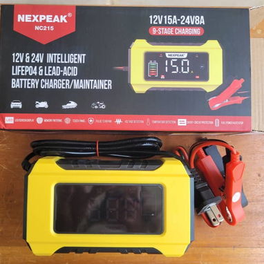 ⚡ Cargador inteligente para baterías de 12 V y 24 V. Cargatodas las baterías de 12V y 24V, LiFePO4, Plomo, AGM, GEL, SLA - 3/4