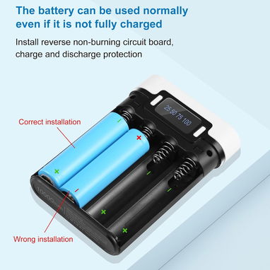 Powerbank de baterías 18650 🔋⚡ DIY caja cargador portátil 4x18650 con 2 USB + Tipo C, carga rápida para móviles y table - Img 127606847