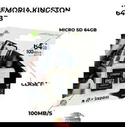 Kingston Tarjeta Microsd Canvas De 64 Gb, Clase 1O, Con Adaptador. - Img 46074358