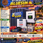☀️ 5 CON 5 ☀️ KIT SOLAR COMPLETO BLUESUN 5KW INVERSOR / BATERÍA 5KWH / 8 P.SOLARES 650W. 📲 54833699 - Img 57877801
