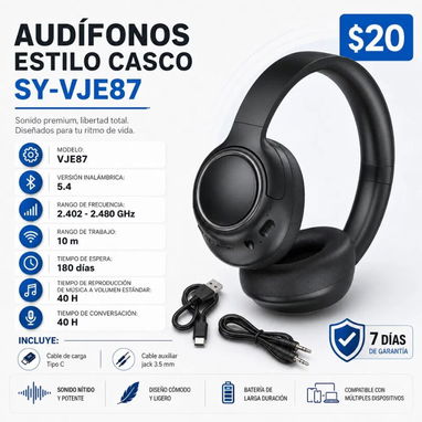 SE ACEPTA TRANSFERENCIA AUDÍFONOS DE CASCOS NUEVOS BATERÍA DE LARGA DURACIÓN + CABLE DE CARGA Y CABLE AUXILIAR - Img 127156036
