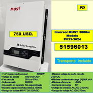 PD-617-Inversor MUST 3000w Modelo PV33-3024.....750 USD...51596013...Transporte costo adicional - Img 55958096