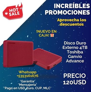 En Venta DISCO DURO Externo e Internos WD / Toshiba / Seagate/ SSD / M.2 / De todo en Discos **NUEVOS**  +5353161676 - Img 82735737