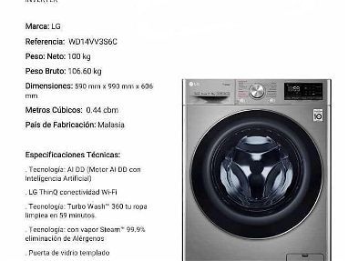 Lavadora automática de 14kg inverte marca LG nuevo en caja con su factura y garantía - Img main-image-45632932