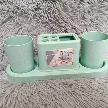 Set de portacepillos con 2 vasos (se escurre abajo) en 3000cup - Img 122487276